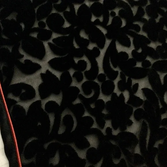 Vintage CITY  of SHANGHAI 100% Silk Black w/ red trim L - Picture 11 of 13